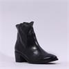 Paul Green Western Block Heel Ankle Boot - Black Soft Leather